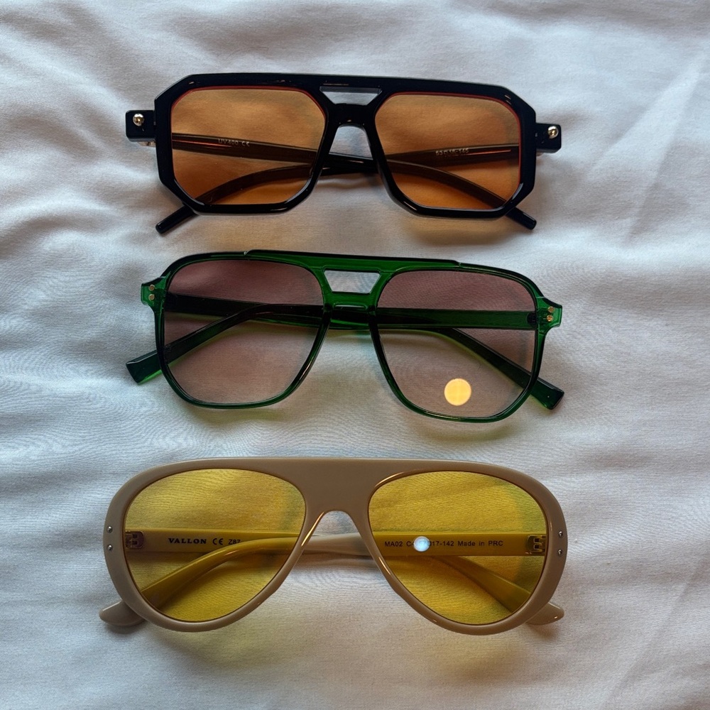 Women's Sunglasses Trio - Bold Retro Clout Goggles with Tinted Lenses